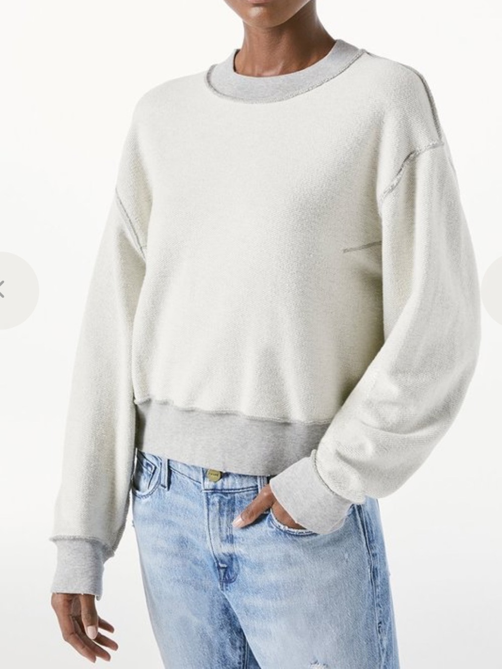FRAME Inverse Easy Sweatshirt Grey Heather NWT L